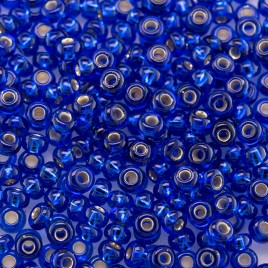 Preciosa Czech glass seed bead 9/0 Medium Blue glass silver lined