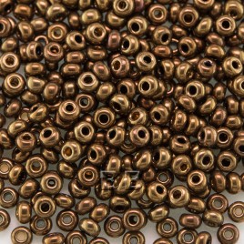 Preciosa Czech glass seed bead 9/0 Metallic Burgundy Bronze/Antique Gold