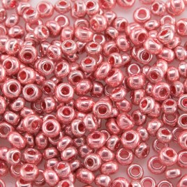 Preciosa Czech glass seed bead 9/0 Rose Metallic coated