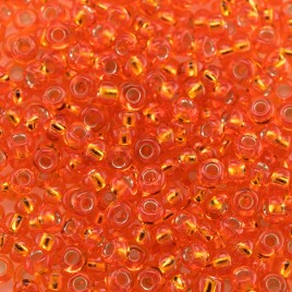 Preciosa Czech glass seed bead 9/0 Spicy Orange glass silver lined