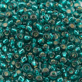 Preciosa Czech glass seed bead 9/0 Teal glass silver lined