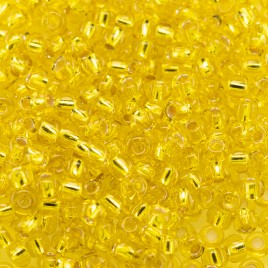 Preciosa Czech glass seed bead 9/0 Yellow glass silver lined