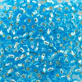 Preciosa Czech glass seed bead Size 9/0 Light Aquamarine glass silver lined