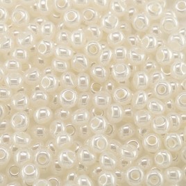Preciosa Czech glass seed bead, size 9/0 White Pearl