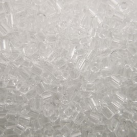 Preciosa Czech glass unica bead/seed bead 1.6mm Clear precision cut tubes