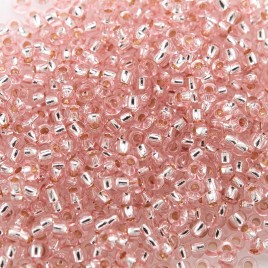 Preciosa Czech glass seed bead 11/0 Iced Pink silver lined