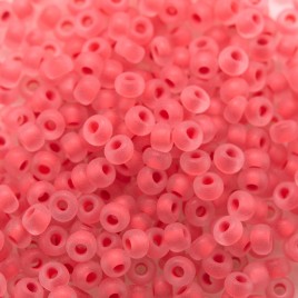 Preciosa Czech seed bead 9/0 Clear Glass Red Lined Matt Finish