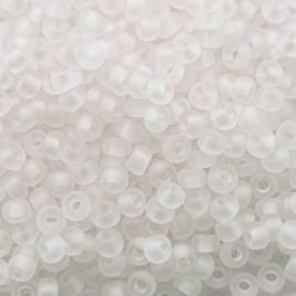 Preciosa Czech seed bead 9/0 Clear Glass White Lined Matt Finish