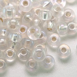 Preciosa seed bead 5/0 Clear glass AB silver lined