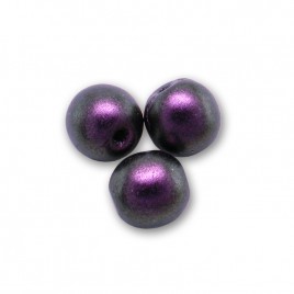 Purple Grape Iridescent Metallic coated 6mm round Czech glass druk beads