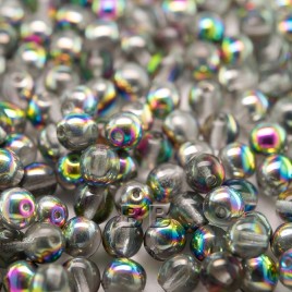Rainbow dream 6mm round Czech glass druk beads - Retail system