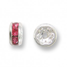 Rose 4.5mm Silver Plate Czech Crystal Rhinestone Rondelle