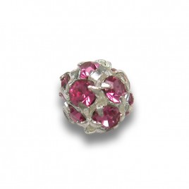 Rose 6.0mm Silver Plated Crystal Rhinestone Ball