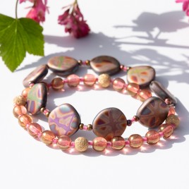 Rose Multi Fantasy Bead Bracelet Set