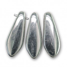 Silver chrome full coated 5x16mm dagger bead - Retail system