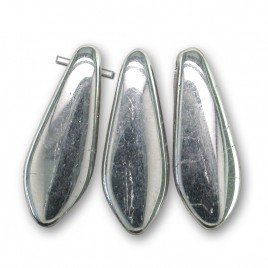 Silver chrome full coated 5x16mm glass dagger bead