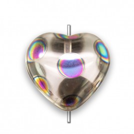 Clear Pinky 16mm heart, with a 0.8mm hole.