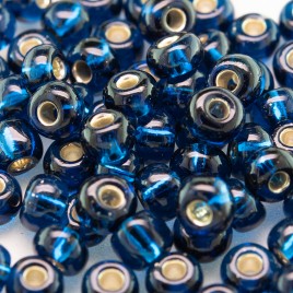 Steel Blue silver lined size 5/0 seed beads- Retail system