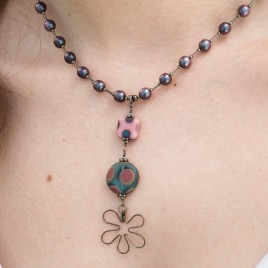 Pink Flower Necklace