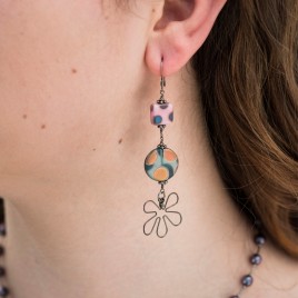 Pink Flower Earrings