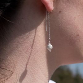 Sterling silver stardust bead earrings