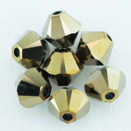 Swarovski 5301 Bead 4mm Dorado 2x Bicone