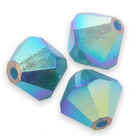 Swarovski 5301 Bead 6mm Caribbean Blue Opal AB2x Bicone