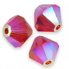 Swarovski 5301 Bead 6mm Indian Red AB2x Bicone