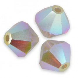 Swarovski 5301 Bead 6mm Light Grey Opal AB2x Bicone