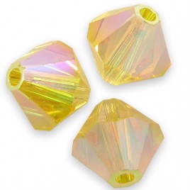 Swarovski 5301 Bead 6mm Light Topaz AB2x Bicone