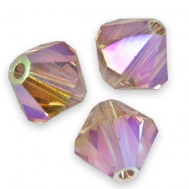 Swarovski 5301 Bead 6mm Vintage Rose AB2x Bicone