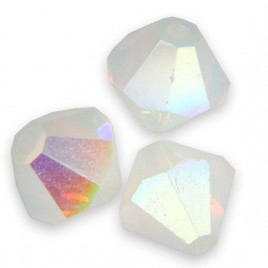 Swarovski 5301 Bead 6mm White Opal AB2x Bicone