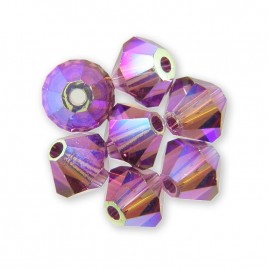 Swarovski 5328 Xilion Bead 3mm Amethyst AB2x Bicone