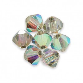 Swarovski 5328 Xilion Bead 3mm Crystal AB/SATIN Bicone