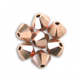Swarovski 5328 Xilion Bead 3mm Crystal Rose Gold 2x Bicone