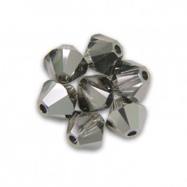 Swarovski 5328 Xilion Bead 3mm Crystal Silver Night Bicone