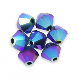 Swarovski 5328 Xilion Bead 3mm Dark Indigo AB2x Bicone
