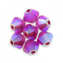 Swarovski 5328 Xilion Bead 3mm Fuchsia AB2x Bicone