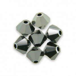 Swarovski 5328 Xilion Bead 3mm Jet Hematite Bicone