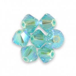 Swarovski 5328 Xilion Bead 3mm Light Turquoise AB2x Bicone