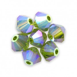 Swarovski 5328 Xilion Bead 3mm Olivine AB2x Bicone