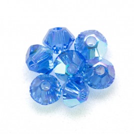 Swarovski 5328 Xilion Bead 3mm Sapphire AB Bicone