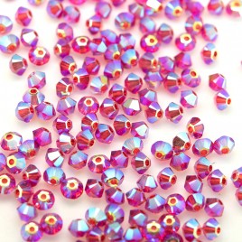 Swarovski 5328 Xilion Bead 3mm Scarlet AB2x Bicone