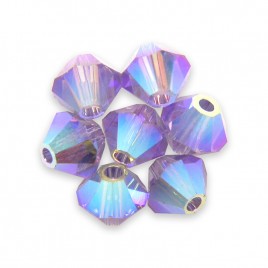 Swarovski 5328 Xilion Bead 3mm Tanzanite AB2x Bicone