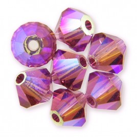 Swarovski 5328 Xilion Bead 4mm Amethyst AB2x Bicone