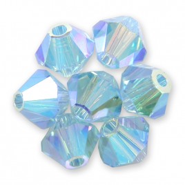 Swarovski 5328 Xilion Bead 4mm Aquamarine AB2x Bicone