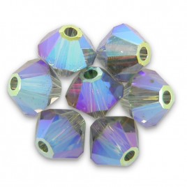 Swarovski 5328 Xilion Bead 4mm Black Diamond AB2x Bicone
