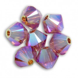 Swarovski 5328 Xilion Bead 4mm Blush Rose AB2x Bicone