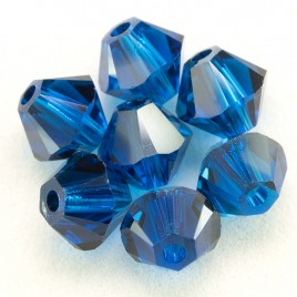 Swarovski 5328 Xilion Bead 4mm Capri Blue Satin Bicone