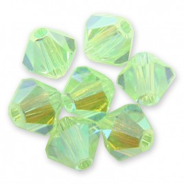 Swarovski 5328 Xilion Bead 4mm Chrysolite AB2x Bicone